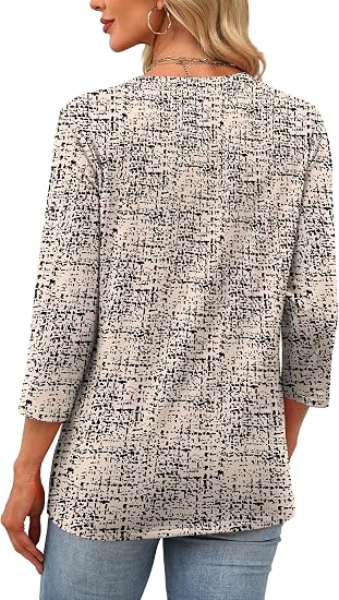 Loose Three-Quarter Sleeve Crew Top
