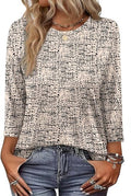 Loose Three-Quarter Sleeve Crew Top